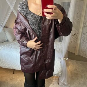 Women's Burgundy Trench Coat